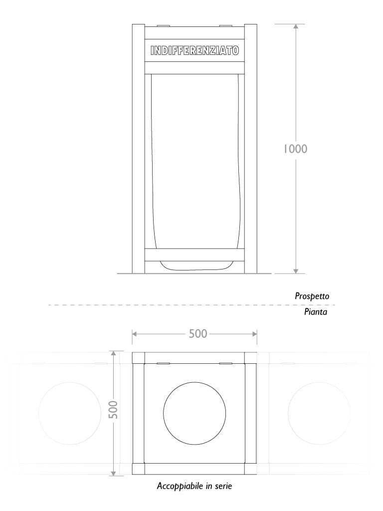 Стойки для мусора Strongplast для раздельного сбора EUROCOMITALIA классическая мебель ARCH-00069821 - Вид №2