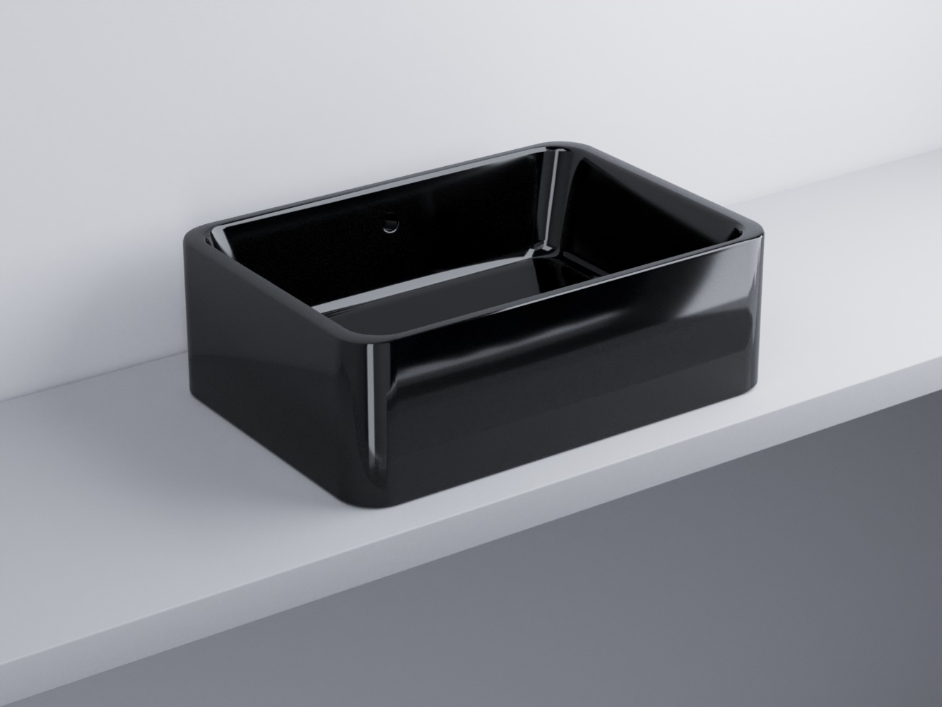 SHLAA6020-N Раковина накладная прямоугольная с переливом 60 x 20 h cielo Shui Ceramica Cielo