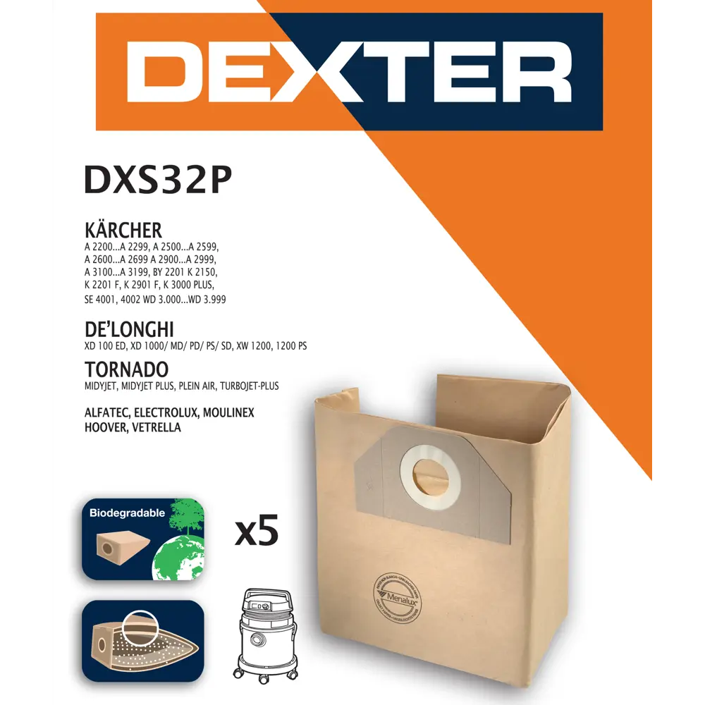 Мешки бумажные для пылесоса Dexter DXS32P 20 л, 5 шт. 14104943 STLM-2043112  - Вид №6