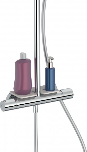 E26589-CP Душевая колонна с термостатическим смесителем c полкой Jacobdelafon METRO Santreyd - Вид №1