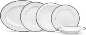 10672914 Noritake Сервиз столовый Noritake Рочель, платиновый кант на 6 персон 20 предметов, фарфор Фарфор