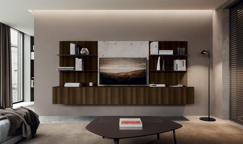 Febal Casa Оборудованная лакированная стена с тумбой под телевизор sun-id-1375628 - Вид №4