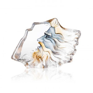 65871 Скульптура "Маска Посейдон III", серо-золотая, 310/215 мм Maleras