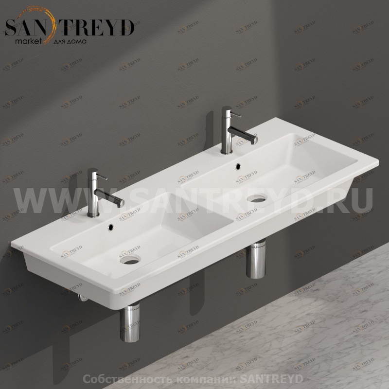 FO125BI Подвесная раковина настенная прямоугольная Ceramica Globo FORTY3 белая