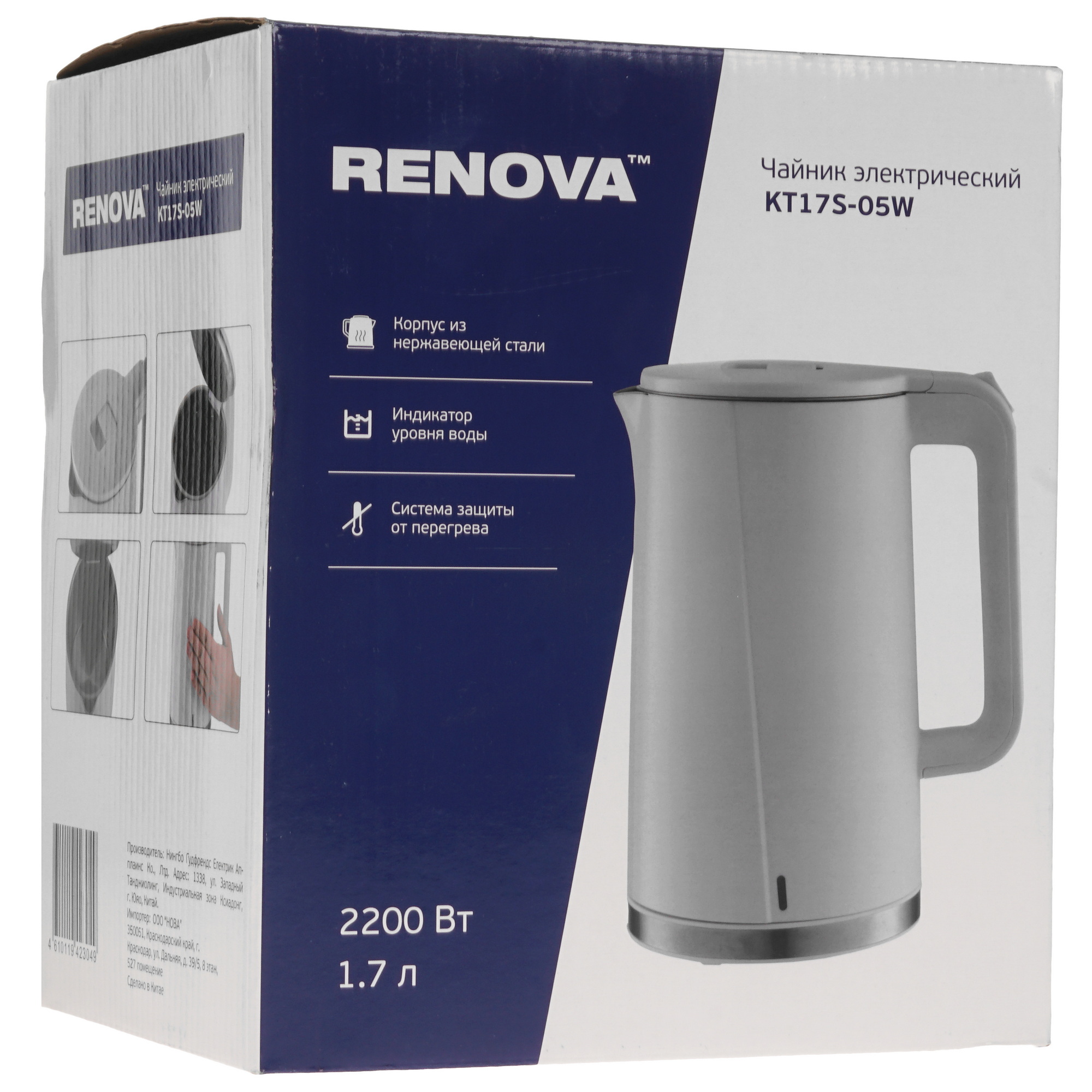 9182159 Электрочайник RENOVA KT17S-05W белый STDN-0041795 - Вид №7