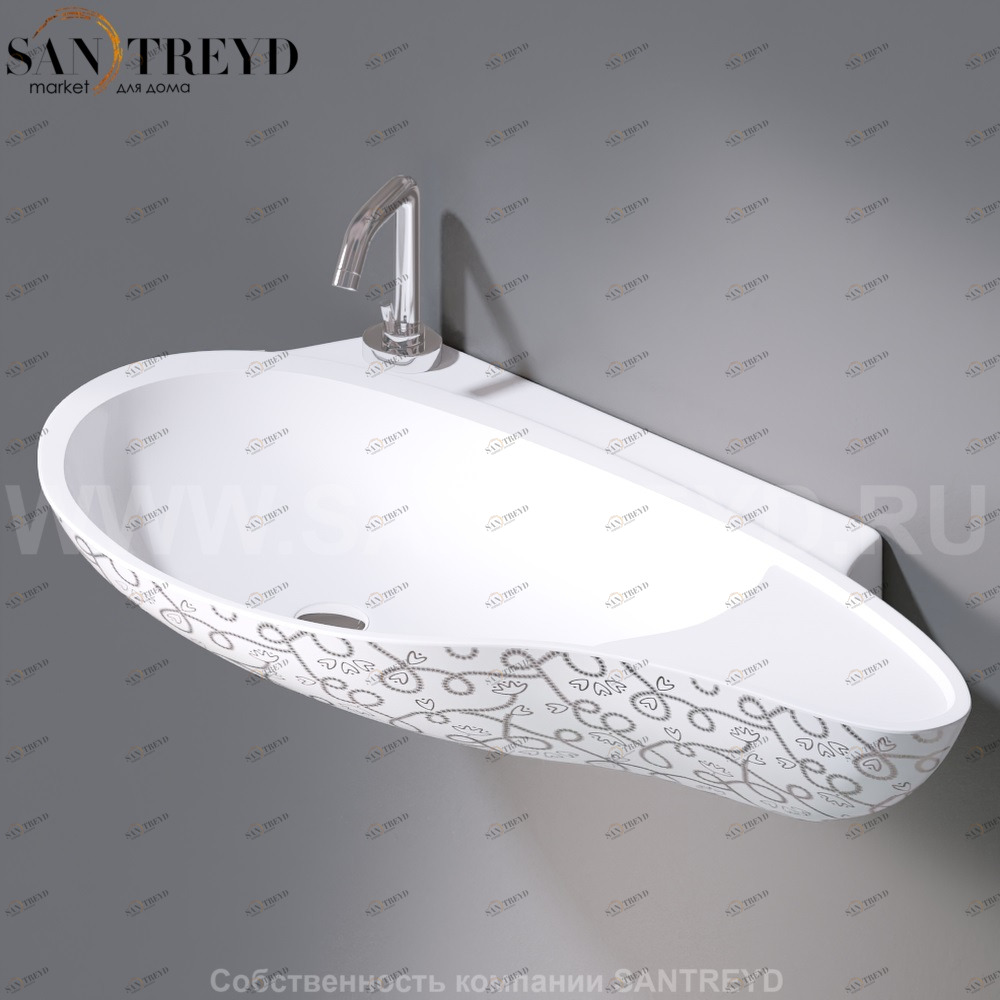 L500T0R1V4.400P Подвесная раковина настенная овальная A. e T. Italia SPOT белая AeT ITALIA ACCENT