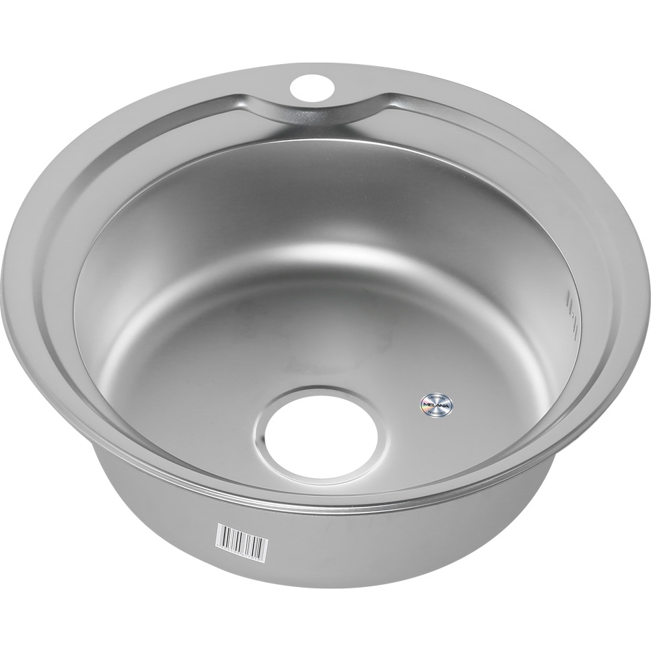 Мойка 510 MELANA 0,6/160 МАТОВАЯ врезная круглая с сифоном (253 t *12) 253 t (*12)