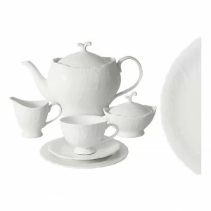 Сервиз чайный фарфоровый белый на 6 персон, 21 предмет "Белый город" ANNA LAFARG EMILY БЕЛЫЙ ГОРОД 00-3946890 Белый