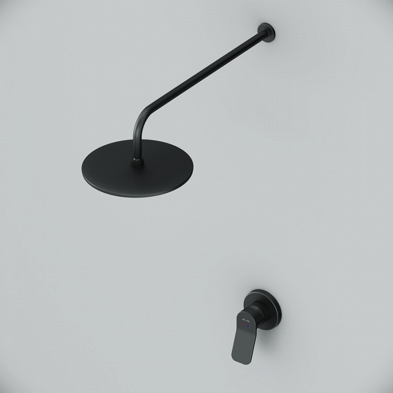 FB85A2R002 набор: см-ль д/душа верхний душ 220 мм держатель д/верхн.душа черный шт. AM.PM X-Joy  - Вид №3