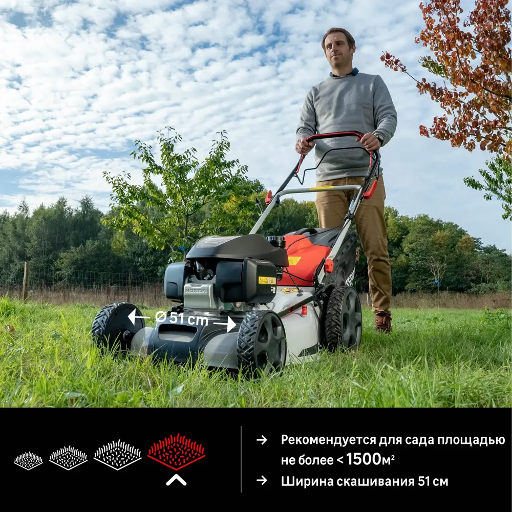 Бензиновая самоходная газонокосилка STERWINS с мульчированием и травосборником 84491063 STLM-0963465 - Вид №6