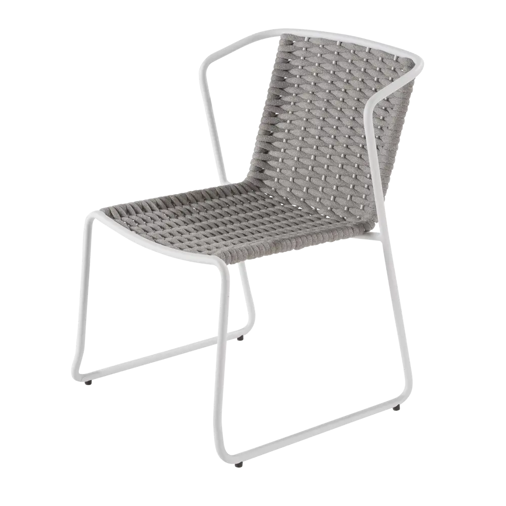 Стул Naterial Livia 63.5x80.5x58 см алюминий/текстиль цвет бело-серый STLM-2115461 - Вид №1