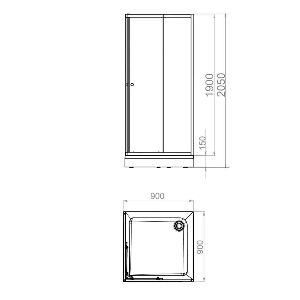 Душевая ширма Cube Domani-Spa квадратная 90x90x190см цвет профиля черный раздвижная стекло 4мм матовое STLM-2037204 - Вид №8