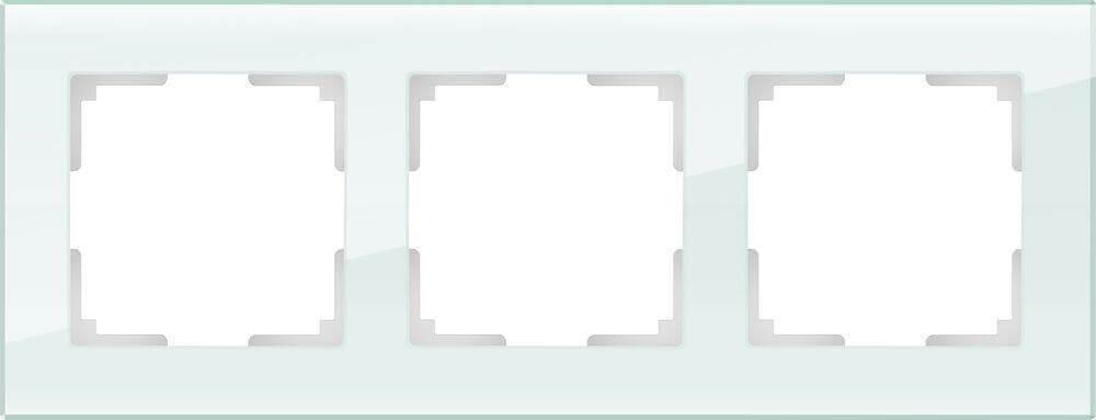 4690389060182 Рамка на 3 поста натуральное стекло WL01-Frame-03 Werkel Favorit