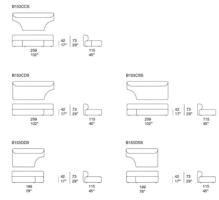 Съемный модульный диван из ткани Paola Lenti Walt ARCH-00009575 - Вид №3