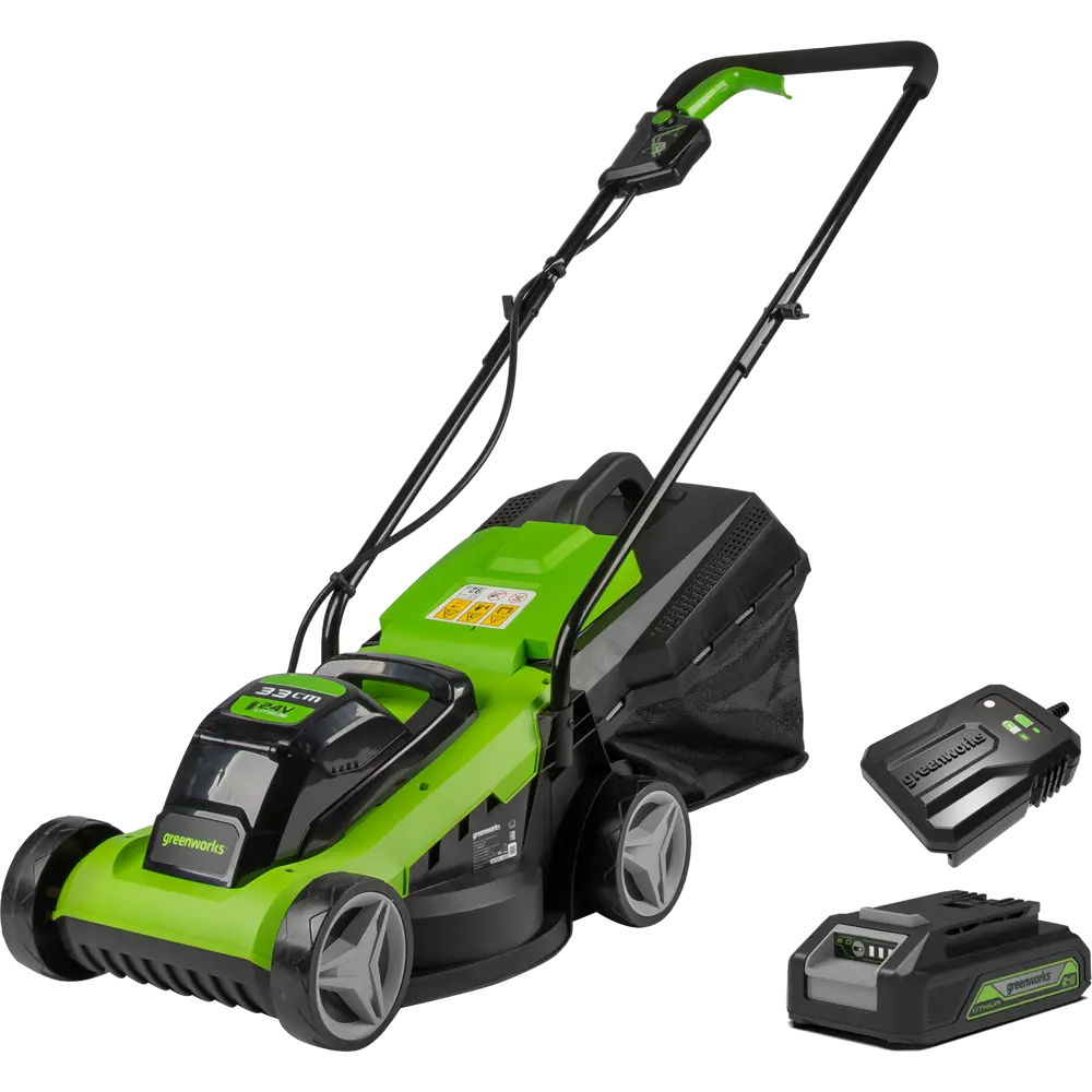 Газонокосилка аккумуляторная GreenWorks 2509607 24 В 32 см 1x2 Ач АКБ и ЗУ входит в комплект STLM-2072548