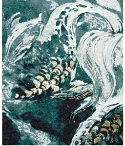 Tapis Rouge Прямоугольный коврик ручной работы из шерсти и шелка Koi pond Tr1017