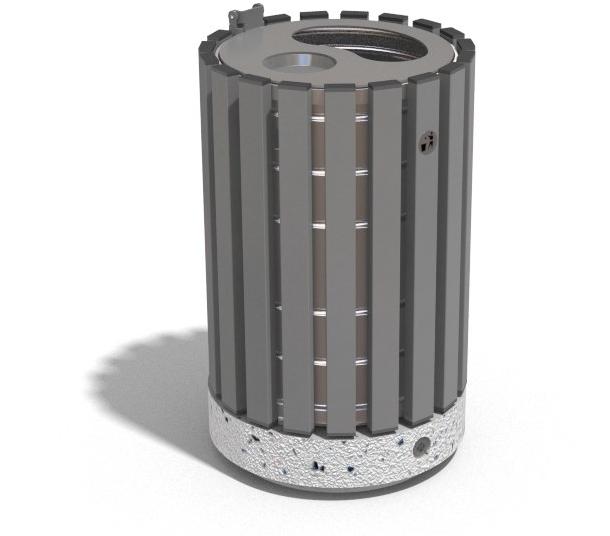 ENCHO ENCHEV - ETE Урна для мусора из металла и бетона с крышкой  69  - Вид №2