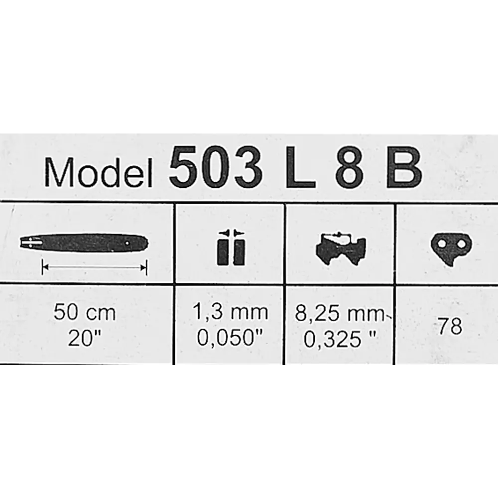 85224680 Шина для цепной пилы Rancher 503 L 8 B Rezer 20" 78 звеньев паз 1.3 мм шаг 0.325 дюйма STLM-0955898 Santreyd  - Вид №3
