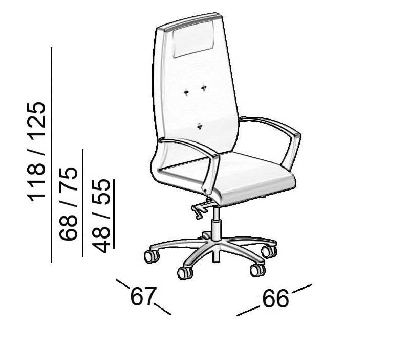 Вращающееся офисное кресло с колесами и подлокотниками Luxy ARCH-00111655 - Вид №8