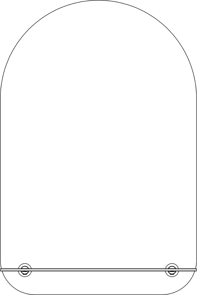 BY 0508 Зеркало с полочкой 40 cm EVOFORM Optima - Вид №1