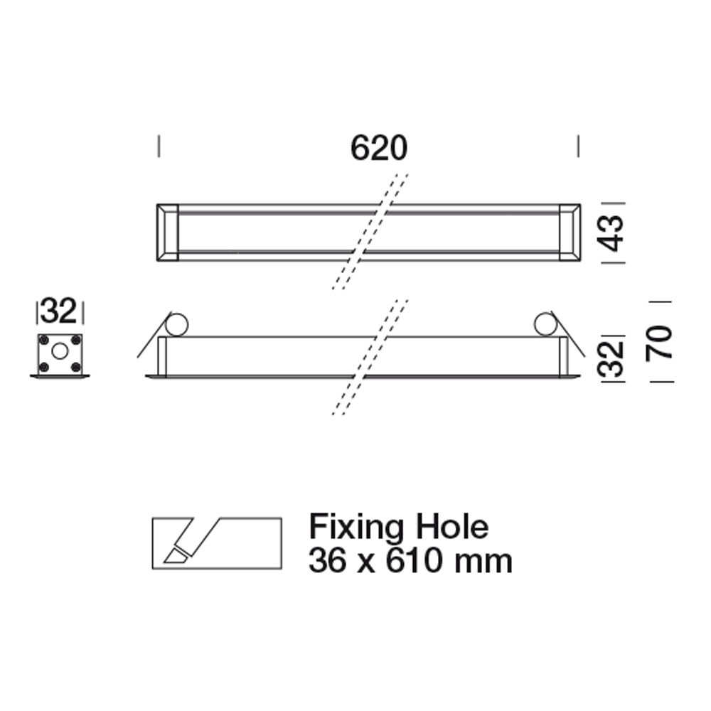 8492567 Встраиваемый в потолок светильник Platek MINI CORNICHE Incasso soffitto  MINI CORNICHE Ceiling recessed 600 mm - LED 4000K Elliptical  - Вид №10