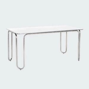 Обеденный стол прямоугольный с металическими ножками белый Bauhaus WOODI  00-3966049 Белый