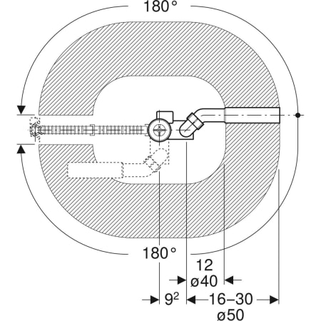 150.505.00.1 Слив для ванны Geberit с поворотным механизмом, d52, специальный размер Geberit  - Вид №2