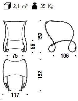 Moroso Садовый шезлонг под навесом из полиэтиленовой нити M'afrique sun-id-1491702 - Вид №6