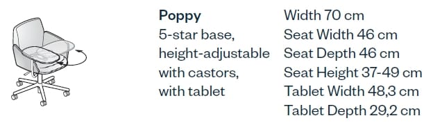 Тканевый поворотный стул для конференций с опрокидыванием Haworth POPPY ARCH-00141641 - Вид №8