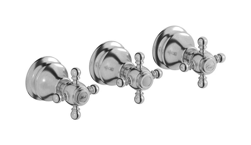 Встроенный смеситель для душа на 3 отверстия с двухходовым дивертером WE ARE IB hr410ss Brushed Nickel Hermes