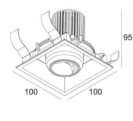 Wall washer a LED quadrato Deltalight ENTERO SQ-M WALLWASH ARCH-00078025 - Вид №2