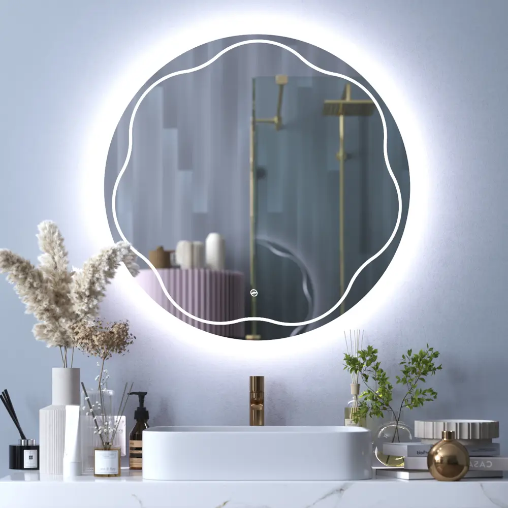Зеркало Omega Glass Fiore SD99 с LED-подсветкой для ванной 89389077 STLM-1382791