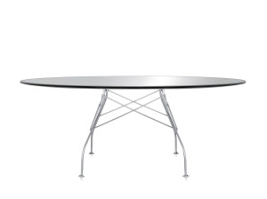 Овальный стеклянный обеденный стол