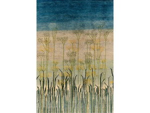 Прямоугольный шерстяной цветочный ковер