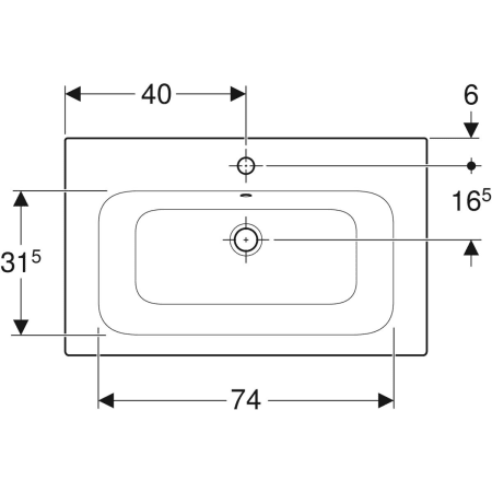 122255000 Встраиваемая раковина Geberit Renova Plan Geberit  - Вид №13