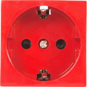 Розетка для кабель-канала LK Studio LK45 с заземлением со шторками цвет красный