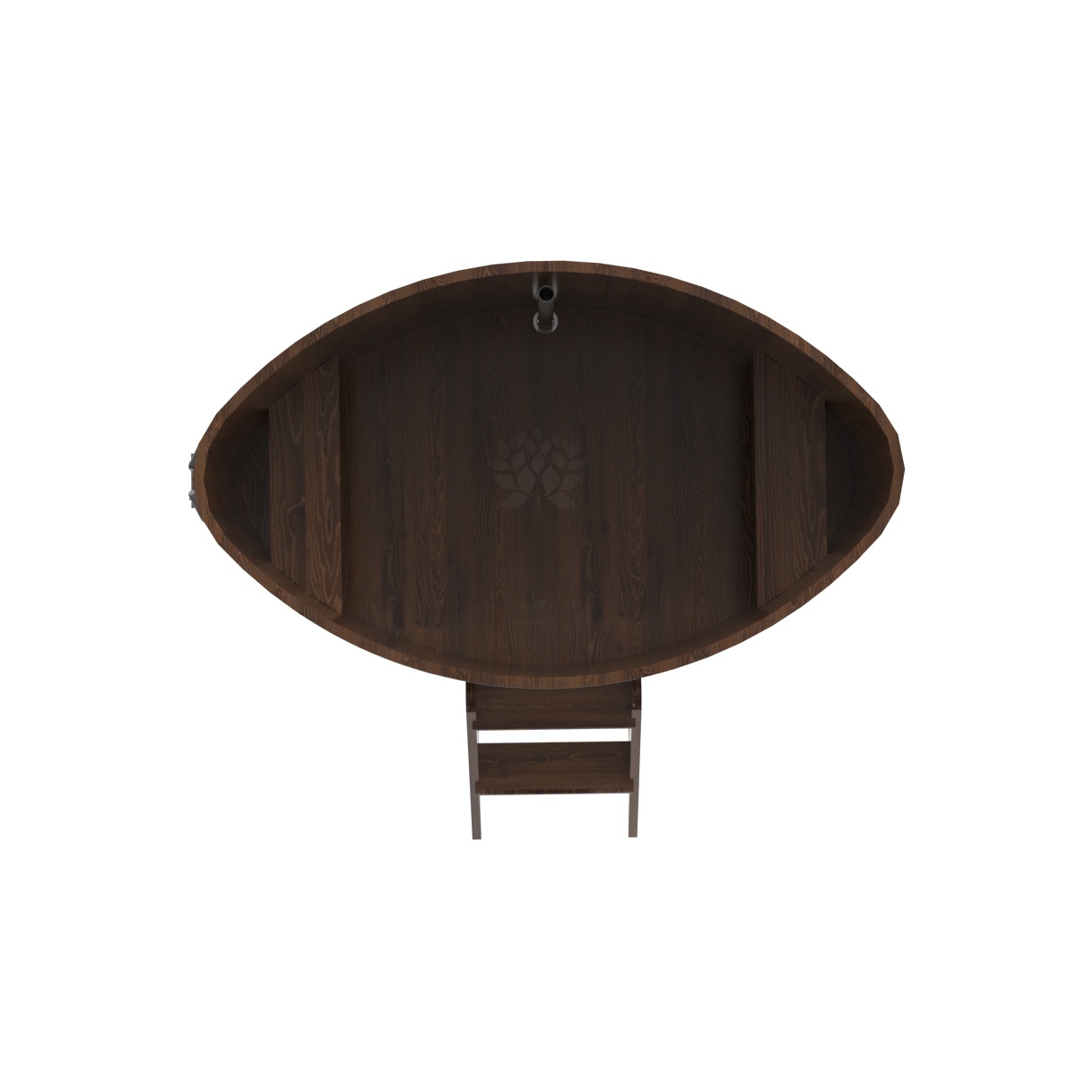 1311 Купель овальная из дуба 1,02х1,68х1,1 морёная Alyarus  - Вид №4