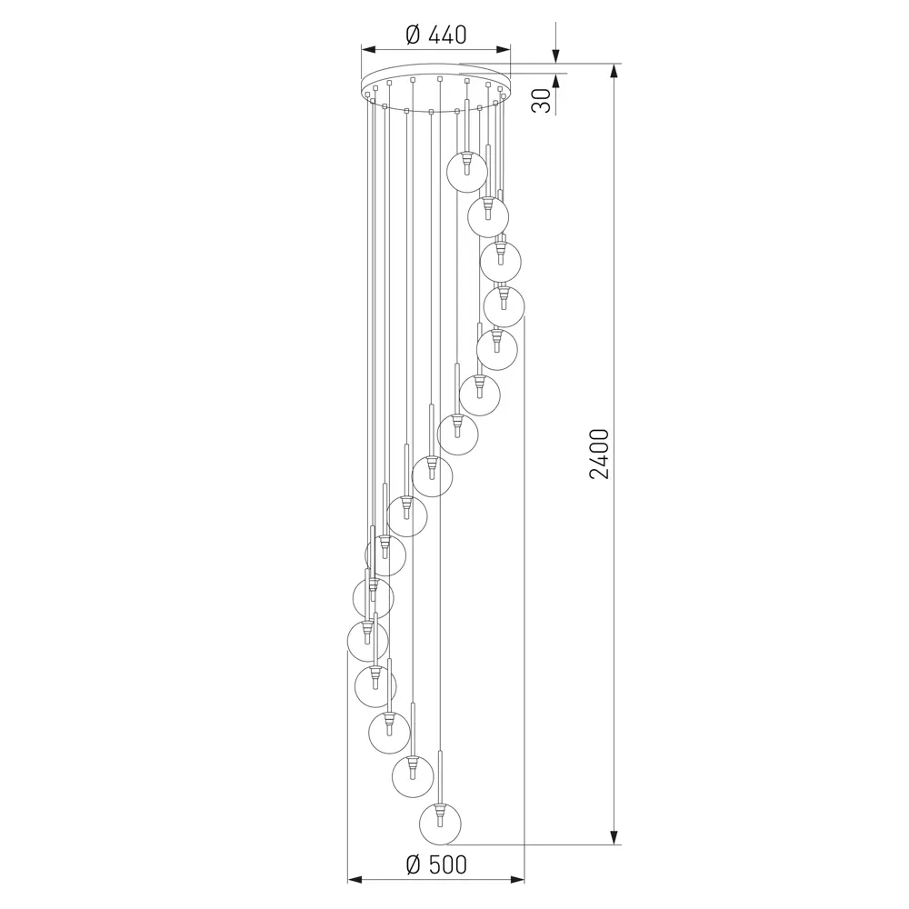Люстра потолочная Aurora 10182 16 ламп 20 м² цвет черный TK Lighting STLM-2060482 - Вид №6