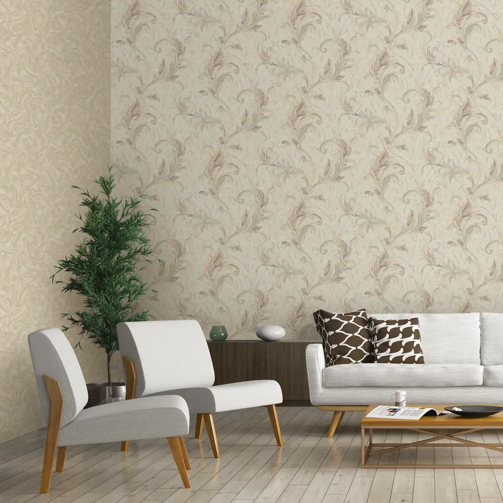 Обои флизелиновые Ornamy Miracle бежевые 1.06 м 8003-21 STLM-2181053 - Вид №3
