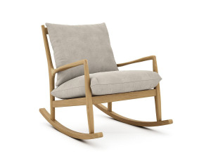 Льняное кресло-качалка с подлокотниками