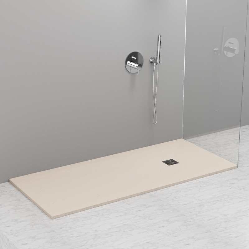 704465 Душевой поддон из минерального литья КРЕМОВЫЙ МАТОВЫЙ в комплекте с сифоном, Kerasan DOCCIA Италия