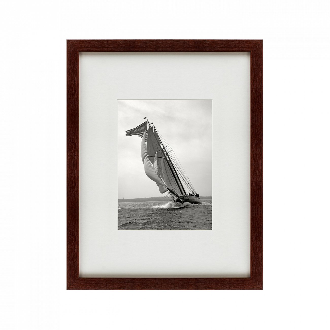 Картина черно-белая 60х47 см "Яхта, 1901г." КАРТИНЫ В КВАРТИРУ  00-3894657 Белый;черный  - Вид №1