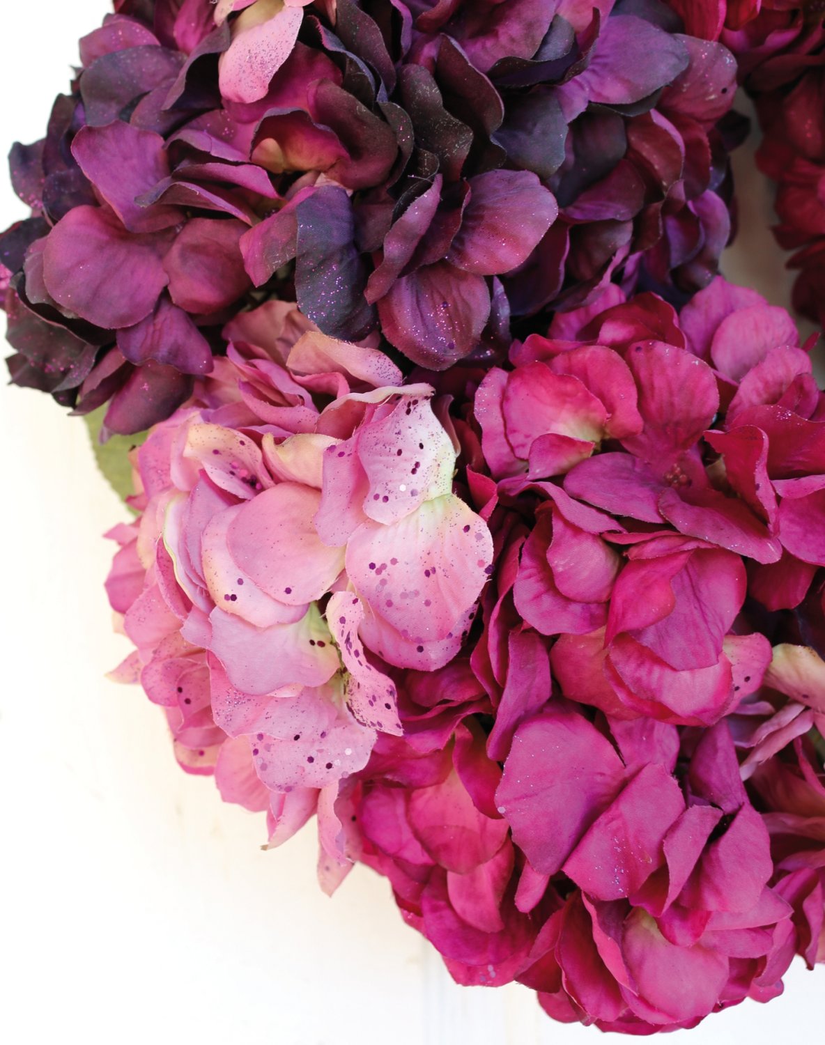 2009 231 a3 Искусственный венок из гортензии с глиттером, Ø 40 см, фиолетово-золотой H-andreas 