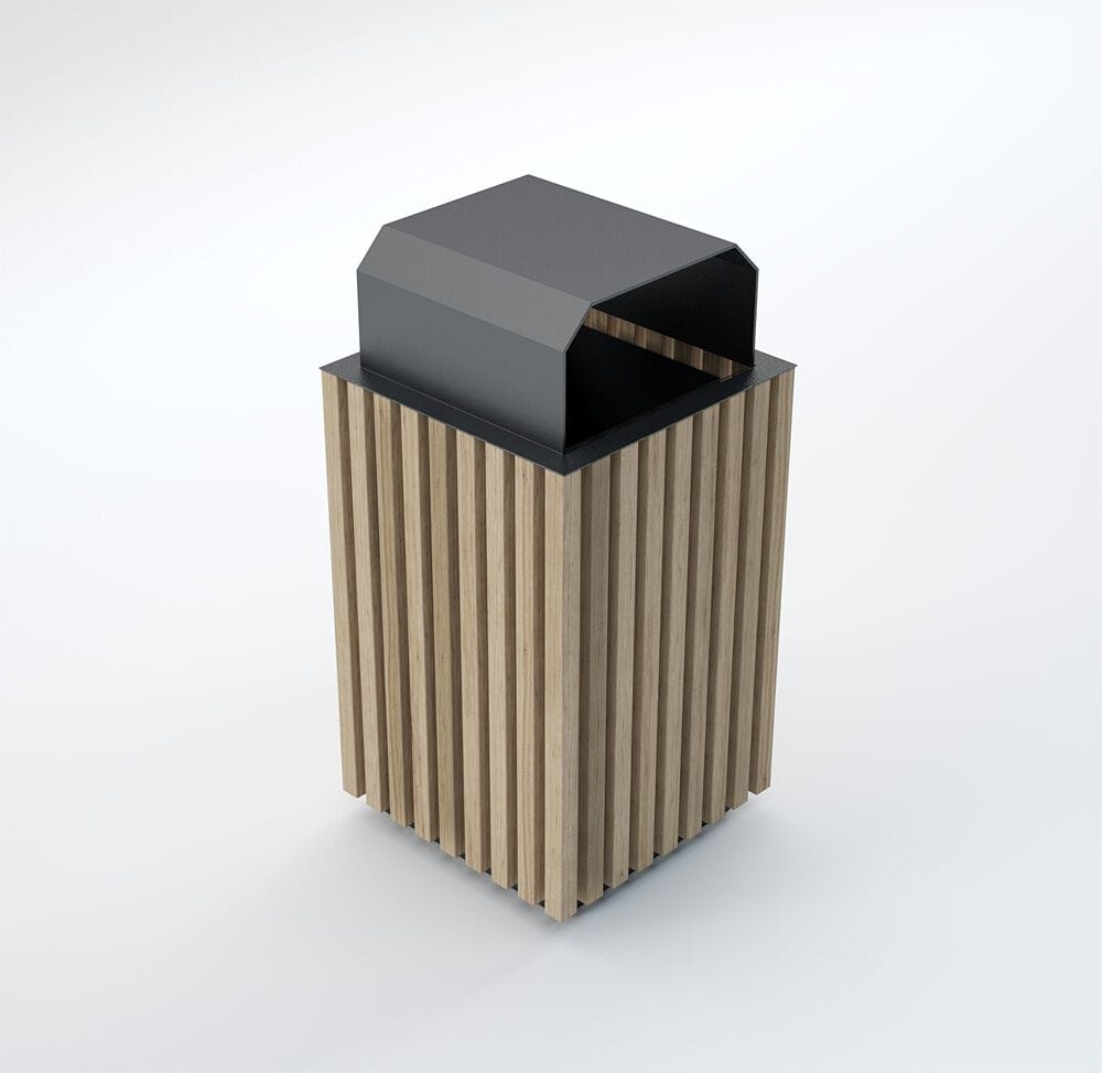 Деревянная стойка для мусора с крышкой для наружного использования CITYSì Elodie ARCH-00128916 - Вид №2