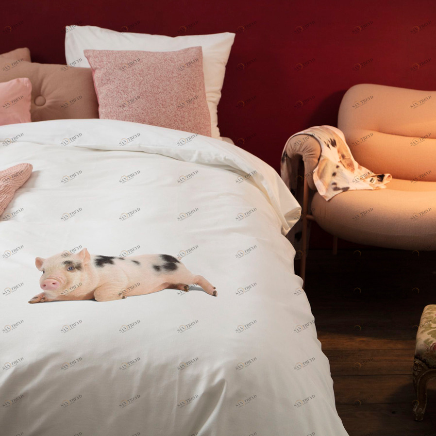 Детское постельное белье односпальное "Поросенок" белое 150х200 см SNURK  335479 Белый 