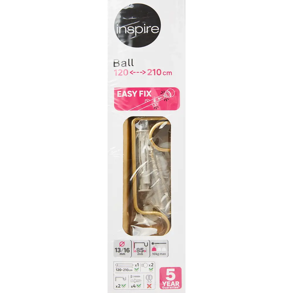 INSPIRE Карниз Шар - золотистый металлический для штор 120-210 см 84407266 STLM-0049459 - Вид №3