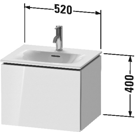 LC613405353 L-Cube Тумбочка подвесная Каштан темный, декор Duravit - Вид №1