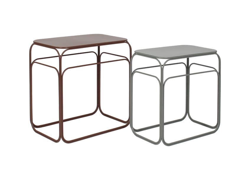 Набор из 2 прямоугольных журнальных столиков с порошковым покрытием BIZZOTTO CLARITY ARCH-00119406