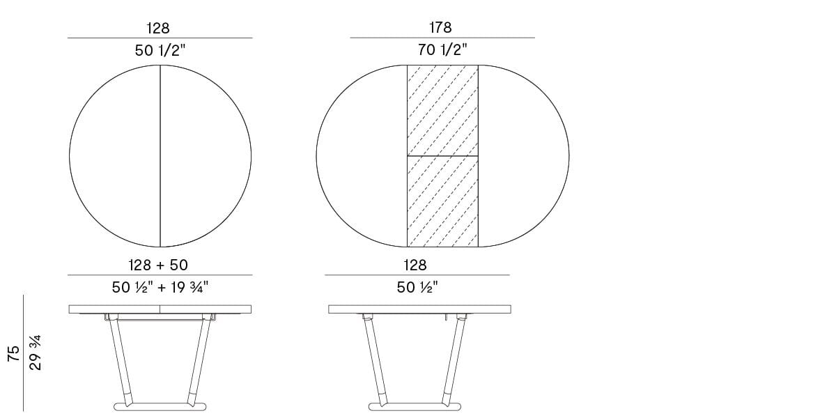Деревянный круглый выдвижной стол Potocco труба ARCH-00147142 - Вид №4