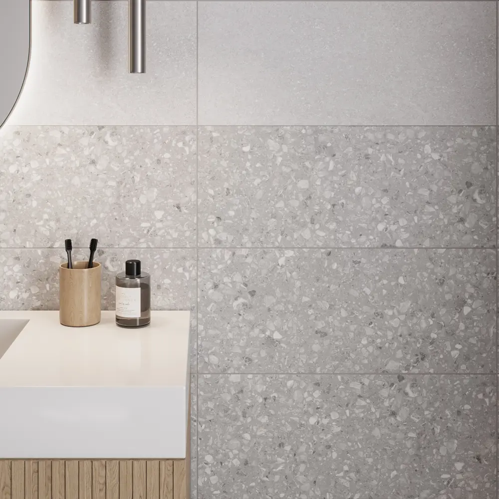 Gracia Ceramica Bravo 02 — настенная плитка терраццо 25x60 см серый 89416695 STLM-1577369